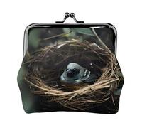 Little Bird Nest Petit porte-monnaie rectangulaire pour femme avec verrou de baiser, format de poche, mini porte-monnaie pour femme
