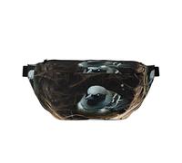 Little Bird Nest Sac banane à bandoulière Grande capacité, imperméable et résistant à la poussière, fermeture éclair sécurisée, convient pour les voyages et les activités de plein air, noir, taille