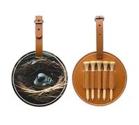 Little Bird Nest Sac de rangement pour tee de golf marron, sac de rangement multifonctionnel pour tee de golf pour homme, matériau PU durable