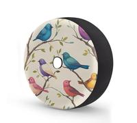 Little Birds Housse de pneu de secours avec trou de caméra de recul, oiseau sur branches, housse de pneu imperméable pour remorque, VUS, camion et de nombreux véhicules, 38,1 cm