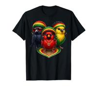 Little Birds Reggae Rasta Trio avec Dreadlocks T-Shirt Graphique avec Valeur