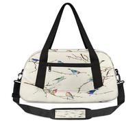 Little Birds Sac de sport léger pour filles et garçons, petit sac de sport coloré pour enfants, petit sac de voyage pour la nuit, Petits oiseaux, 18.5L x 7.8W x 9.4H