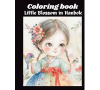 Little Blossom in Hanbok: A Cute Korean Girl with Flowers and Bird in Traditional Dress