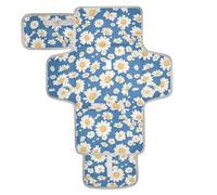 Little Blue and White Daisy Matelas à langer réutilisable avec poche en tissu pour table à langer avec oreiller intégré Cambiadores de pa?ales para Bebes