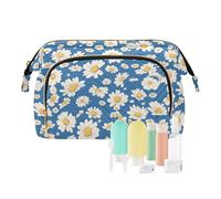 Little Blue and White Daisy Trousse de maquillage étanche pour le rangement des cosmétiques