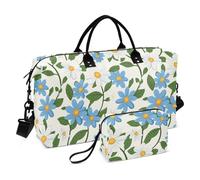 Little Blue Daisy Flowers Sac de voyage pour la nuit Sac fourre-tout et bagage de sport Sac de sport avec trousse de toilette pour randonnée Multifonctionnel Bolsa para en Avion