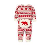 Little Blue House by Hatley Fair Isle Bear & Moose Family Union Suits, Grenouillère Femme, Rouge (Infant Suit - 600), XXXX-Small (Taille Fabricant: 6-12 Mois)