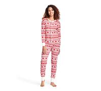Little Blue House by Hatley Moose Family Grenouillère, Rouge (Adult Union Suit-Bear Fair Isle 600), Medium Femme