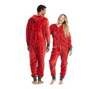 Little Blue House Family Hooded Fleece Jumpsuits Onesie Ensemble de Pijama, Arbres sur Rouge, M Mixte