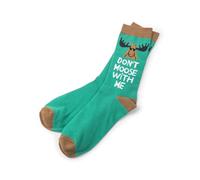 Little Blue House Men's Printed Crew Socks Chaussettes décontractées, Don't Moose with Me, Taille Unique (Lot de 2) Homme