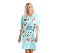 Little Blue House Nightshirt Chemise de Nuit, Yoga Pawsitions, Taille Unique Femme