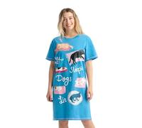 Little Blue House Women's Nightshirt Chemise de Nuit, Laissez Les Chiens endormis se Coucher, Taille Unique Femme