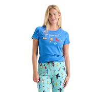 Little Blue House Women's Short Sleeve Tee Pyjama Top Haut de Pijama, Les Choses Les Plus tweetest, M Femme