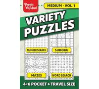 Little Book of Variety Puzzles, Volume 1: 150+ Small Mixed Word Search, Sudoku, Number Search, and Maze Puzzles For Adults, Medium Level | 4x6 Pocket & Travel Size