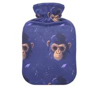 Little Bouillotte avec housse souple Motif visage de chimpanzé Violet 2 l