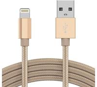 Kabel Nylon Renforce Longeur 2M Couleur Or Pour iPhone SE 2020 / X / Xr / 11 / 12