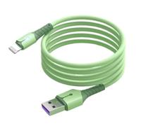 Cable USB Charge Rapide 3A Silicone Vert 2m Pour iPhone 8 / X / XR / 11 / 12 / 13 / SE 2022