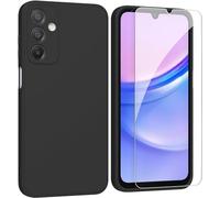 Coque Pour Samsung Galaxy A15 Silicone Noir + Verre Trempe Little Boutik©