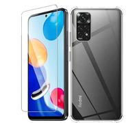 Little Boutik Coque Silicone Transparente Angles Renforces + 2 Verres Trempes pour Xiaomi Redmi Note 11 Pro