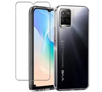 Little Boutik Coque Silicone Transparente + Verre Trempe pour Vivo Y21s Y21 Y33s