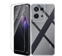 Little Boutik Coque Silicone Transparente + Vitre Protection Ecran pour Oppo Reno 8 Pro 5G