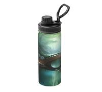 Little Bridge in the East Bouteille thermos de sport en acier inoxydable 532 ml Impression complète Convient pour l'extérieur, les transports et le camping