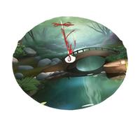 Little Bridge in the East Jupe de sapin en polyester imprimé 76,2 cm pour décoration de vacances, tapis décoratif de Noël doux