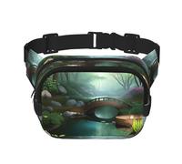 Little Bridge in the East Sac à bandoulière tendance imprimé Sac banane de randonnée Sac à bandoulière carré double couche Voyage et fitness