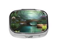 Little Bridge in The East Square Mini pilulier de voyage, peut être mis dans un portefeuille ou une poche pour ranger une variété de petits objets