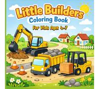 Little Builders Coloring Book: Construction Vehicles Coloring Book for Kids Ages 4-7