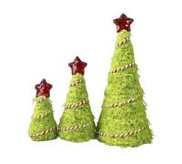 Little Christmas Tree, 3 Pieces Plush Artificial Holiday Decor for Home, Desk Christmas Trees with Soft Flocking Material, Mini Evergreen Set, Festive Decoration for Indoor, Dorm, Living Room