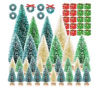 Little Christmas Tree Set, Miniatures Christmas Tree, Ornament Centerpiece Decorative For Porch, Mantel Desk Fireplace Bedroom Apartment Outdoor Indoor Home Shelf Office Living Room