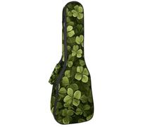 Little Clover Étui pour ukulélé de concert de 58,4 cm avec motif feuilles sur fond vert foncé, Multicolore 08, 25.9x9x3.1in/66x23x8cm, Organiseur de sac