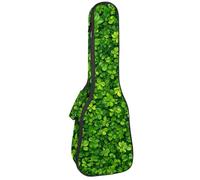 Little Clover Étui pour ukulélé de concert de 58,4 cm avec motif feuilles sur fond vert foncé, Multicolore 05, 25.9x9x3.1in/66x23x8cm, Organiseur de sac