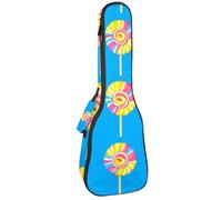 Little Clover Étui pour ukulélé de concert de 58,4 cm avec motif feuilles sur fond vert foncé, Multicolore 02, 25.9x9x3.1in/66x23x8cm, Organiseur de sac