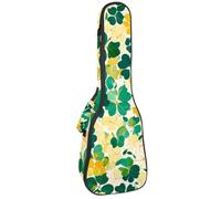 Little Clover Étui pour ukulélé de concert de 58,4 cm avec motif feuilles sur fond vert foncé, Multicolore 07, 25.9x9x3.1in/66x23x8cm, Organiseur de sac