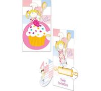 Little Cooks - Pop-Up - Invitations Pack de 8 - Carton SG25069 (Taille unique) (Rose pastel/Bleu/Blanc)