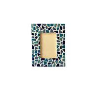 Little Creations Cadre photo mosaïque à personnaliser soi-même - Bleu - 20 x 16 cm - Cadre photo en bois - Créez vos propres cadres photo - Kit de bricolage pour mosaïque