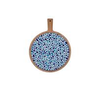 Little Creations Kit de bricolage mosaïque - Plateau de service rond - Bleu - Kit de bricolage pour adultes - Plateau de service rond - 39 cm de long et 30 cm de large - Nombreuses possibilités