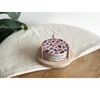 Little Creations Lot de 4 dessous de verre en mosaïque vieux rose | Kit de bricolage complet pour adultes | Dessous de verre avec support en bois | Dessous-de-verre créatif en mosaïque | Sous-verre