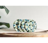 Little Creations mosaik - Lot de 4 dessous de verre - Kit de bricolage complet pour adultes - Dessous de verre en mosaïque créative - Dessous de verre polyvalents (verts)