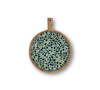 Little Creations mosaik Plateau de service rond - Kit de bricolage pour adultes - Créez votre propre plateau de service - 39 cm de long, 30 cm de large - Possibilités d'utilisation polyvalentes (vert)