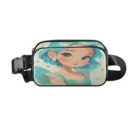 Little Cute Girl Sac banane tendance pour homme et femme Petit sac à bandoulière avec sangle réglable pour voyage, gym, travail, Poisson de combat esthétique, 1 size
