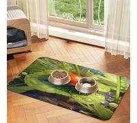 Little Cute Ladybug Tapis de nourriture pour animaux domestiques 43,7 x 30 cm en cuir synthétique absorbant antidérapant avec fond en caoutchouc à séchage rapide