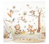 Little Deco DL5065 XL Sticker mural animaux de la forêt renard ours