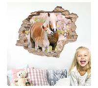 Little Deco DL631 Sticker mural 3D pour chambre d'enfant Motif cheval et cheval