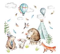 Little Deco - DL670A - Sticker mural décoratif pour chambre d'enfant - Motif animaux de la forêt - 150 x 94 cm (l x h) I - Pour chambre de bébé, salle de jeux, fille et garçon