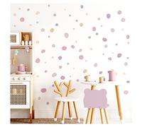 Little Deco DL925-8 Lot de 92 stickers muraux pour chambre d'enfant Motif pois en vieux rose violet pêche