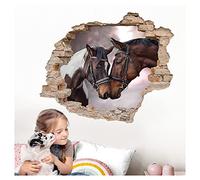 Little Deco Graz Design DL624 Sticker mural effet 3D Motif chevaux 67 x 56 cm (l x h)
