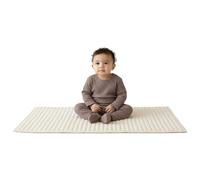 Little Dedi Matelas à langer en coton bio 50,8 x 83,3 cm - Tapis de voyage matelassé certifié OCS - Doux, sans couture, réversible, lavable - Beige ivoire uni